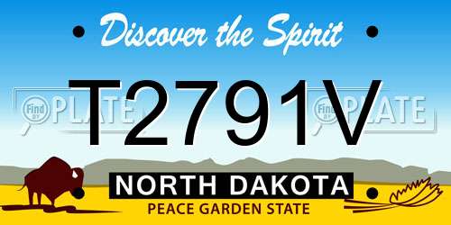 T2791V North Dakota License Plate
