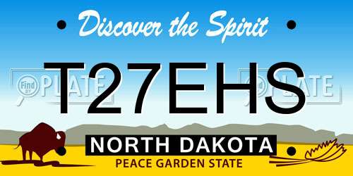T27EHS North Dakota License Plate
