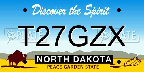 T27GZX North Dakota License Plate