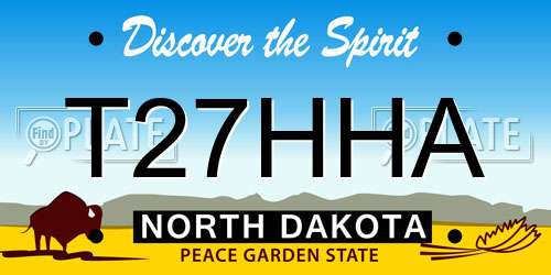 T27HHA North Dakota License Plate