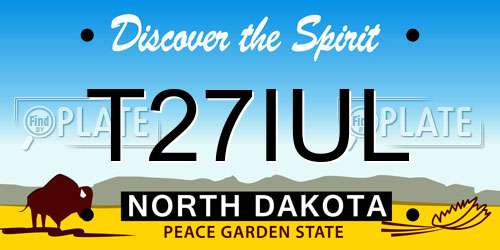 T27IUL North Dakota License Plate