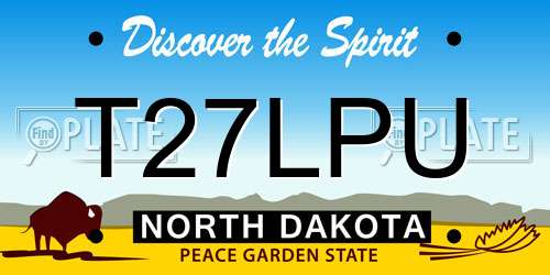 T27LPU North Dakota License Plate