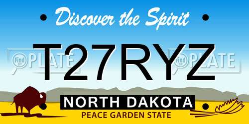 T27RYZ North Dakota License Plate
