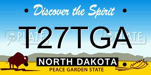 T27TGA North Dakota License Plate