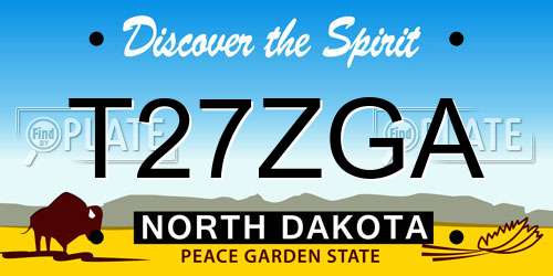 T27ZGA North Dakota License Plate