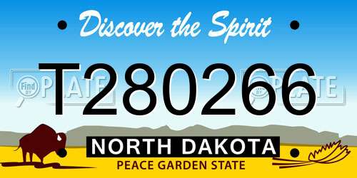 T280266 North Dakota License Plate