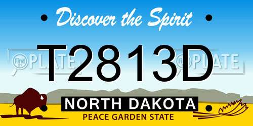 T2813D North Dakota License Plate