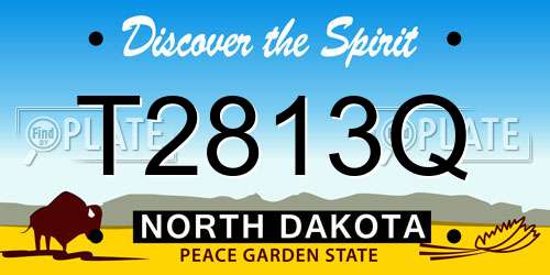 T2813Q North Dakota License Plate