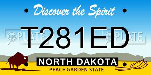 T281ED North Dakota License Plate