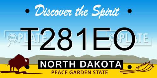 T281EO North Dakota License Plate