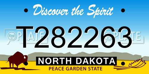 T282263 North Dakota License Plate