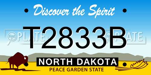 T2833B North Dakota License Plate
