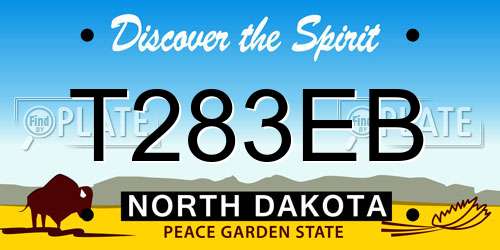 T283EB North Dakota License Plate