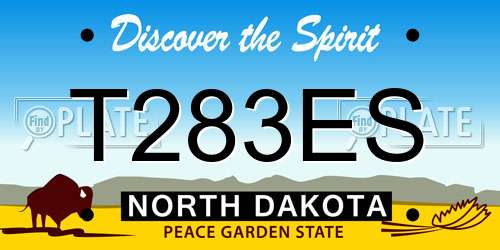 T283ES North Dakota License Plate