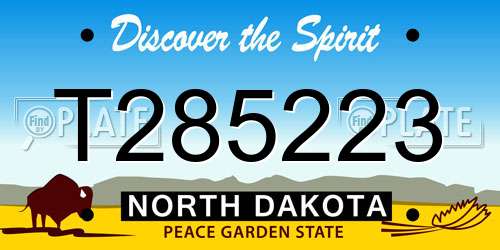 T285223 North Dakota License Plate