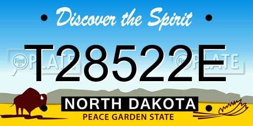 T28522E North Dakota License Plate