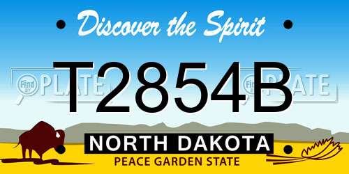 T2854B North Dakota License Plate