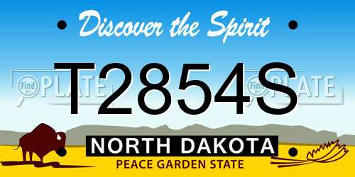 T2854S North Dakota License Plate