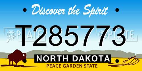 T285773 North Dakota License Plate