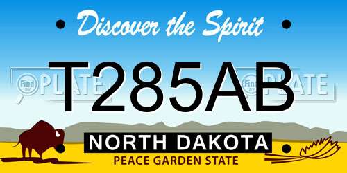 T285AB North Dakota License Plate