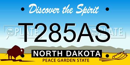 T285AS North Dakota License Plate