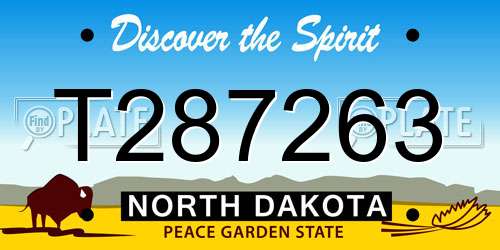 T287263 North Dakota License Plate