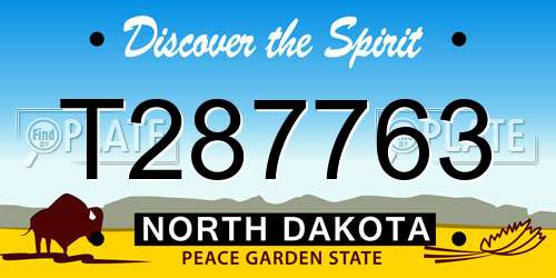 T287763 North Dakota License Plate