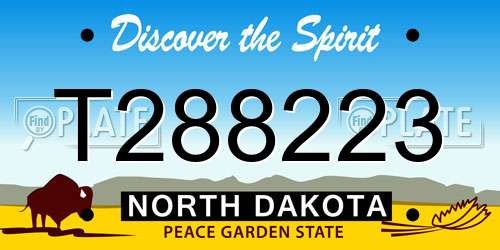 T288223 North Dakota License Plate