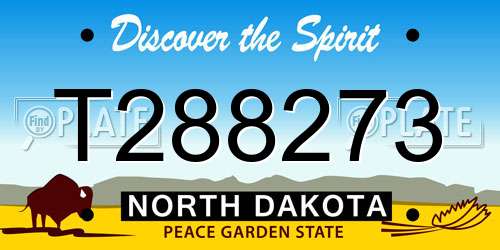 T288273 North Dakota License Plate