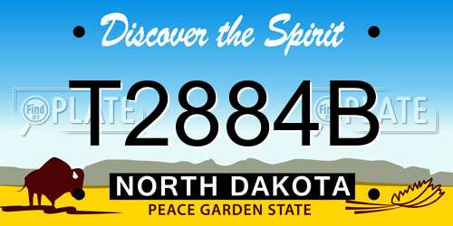 T2884B North Dakota License Plate