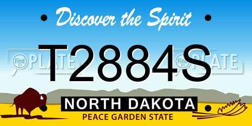 T2884S North Dakota License Plate