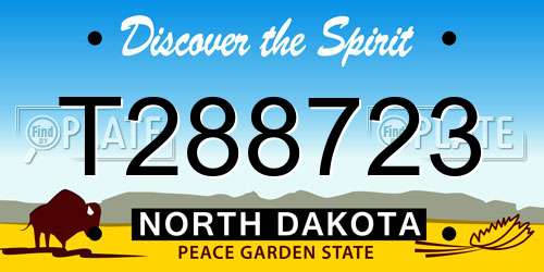 T288723 North Dakota License Plate