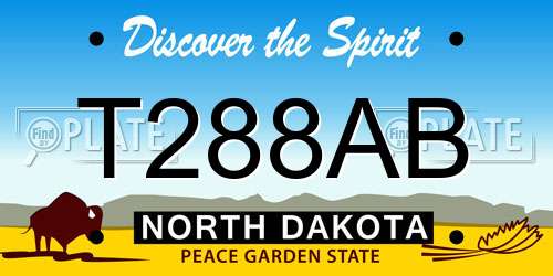 T288AB North Dakota License Plate