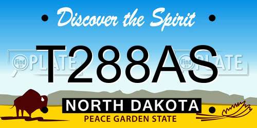 T288AS North Dakota License Plate