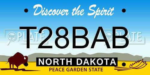 T28BAB North Dakota License Plate
