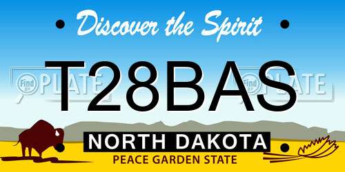 T28BAS North Dakota License Plate