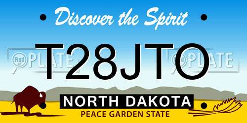 T28JTO North Dakota License Plate