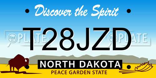 T28JZD North Dakota License Plate