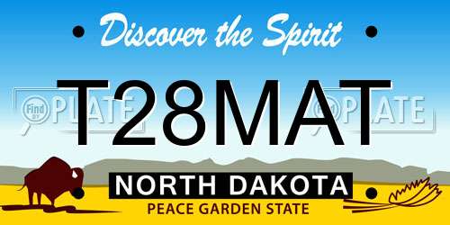 T28MAT North Dakota License Plate