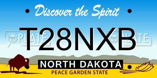 T28NXB North Dakota License Plate