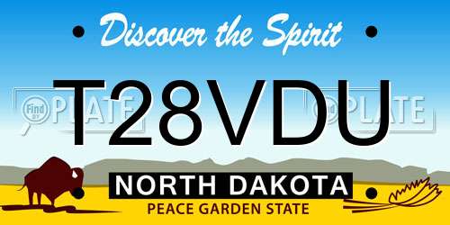 T28VDU North Dakota License Plate