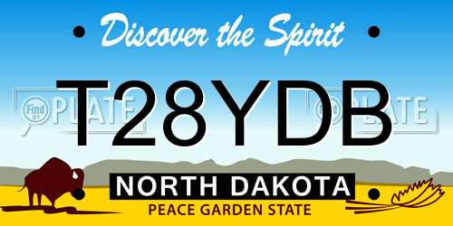 T28YDB North Dakota License Plate