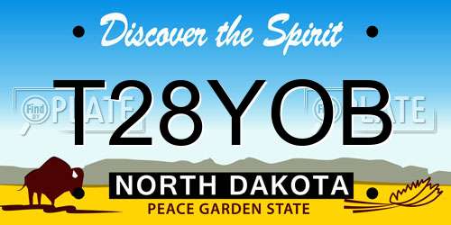 T28YOB North Dakota License Plate