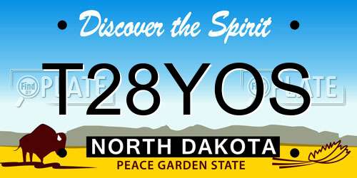 T28YOS North Dakota License Plate
