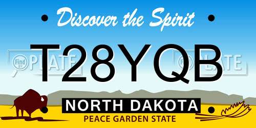 T28YQB North Dakota License Plate