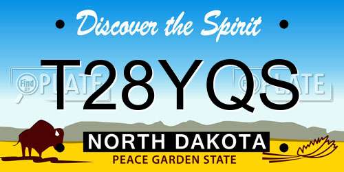 T28YQS North Dakota License Plate