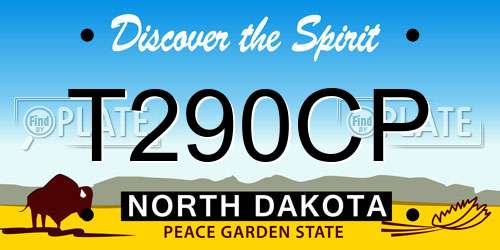 T290CP North Dakota License Plate