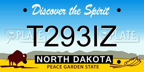 T293IZ North Dakota License Plate