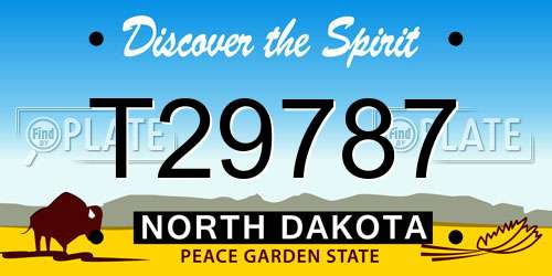 T29787 North Dakota License Plate