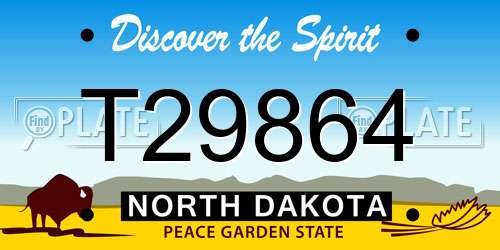 T29864 North Dakota License Plate